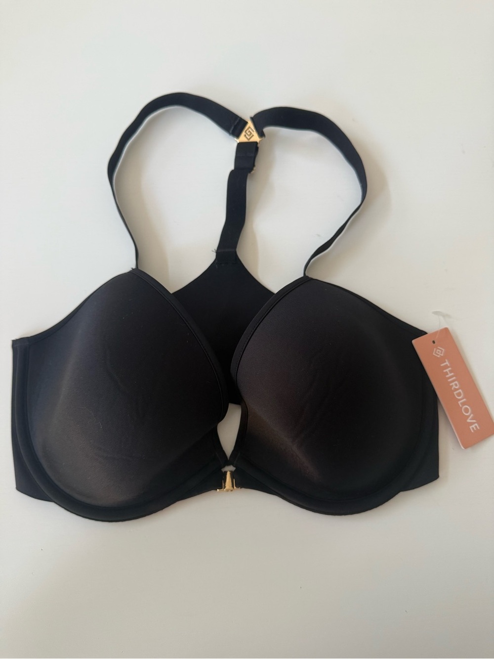 ThirdLove Black Racerback Front-Clasp T-Shirt Bra